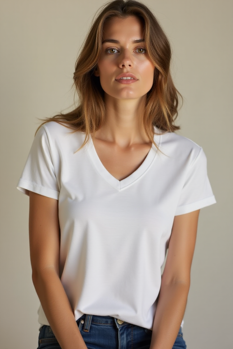 Harvest Whailford Ladies' Organic V-neck with Full-Colour Transfer