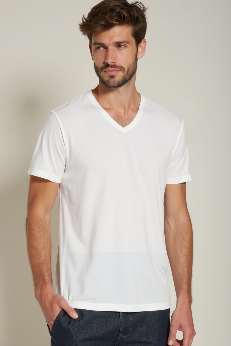 Harvest Whailford Organic Slub V-neck Full Colour Transfer